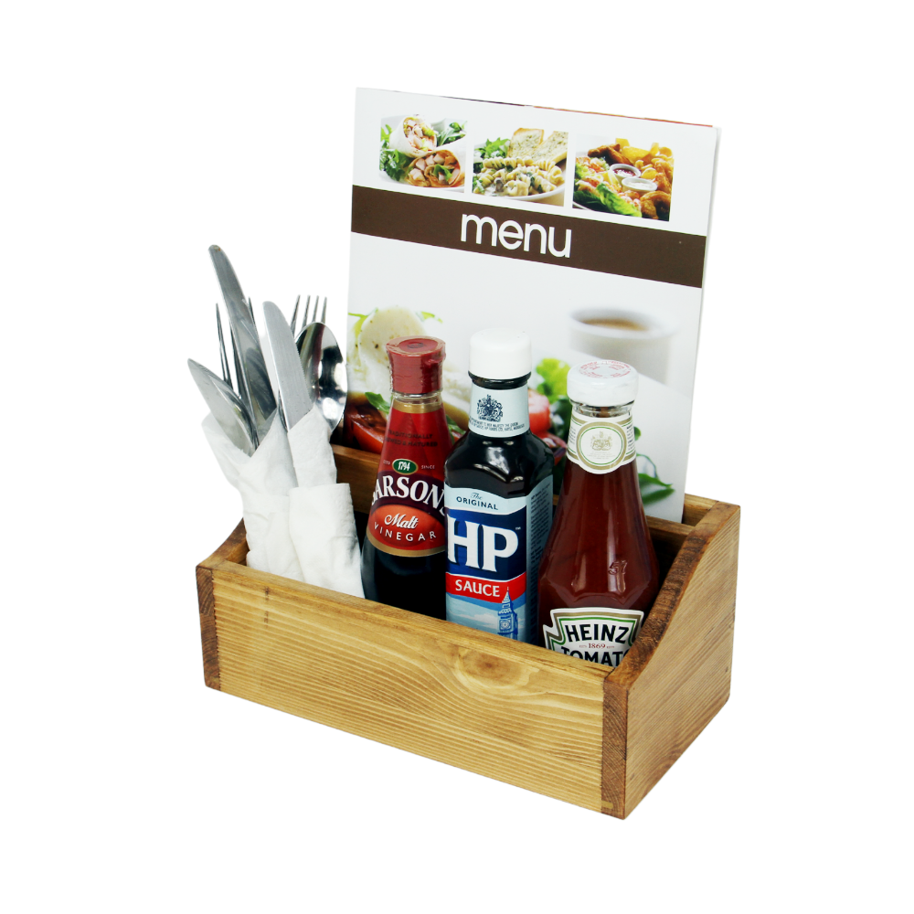 Rustic Wooden Condiment Box Braccio.co.uk